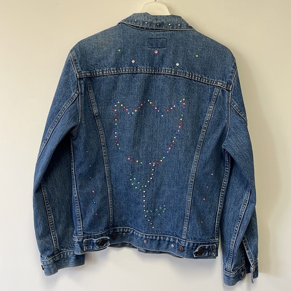 Levi’s Rhinestone Handmade Jean Jacket - Size 38 / L - Picture 9 of 11
